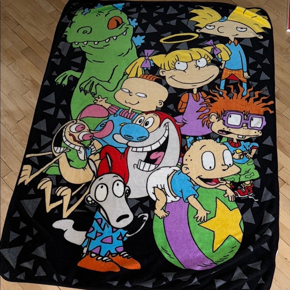 Other - Colorful nickelodeon Character Blanket Rugrats, Arnold, Ren & Stimpy